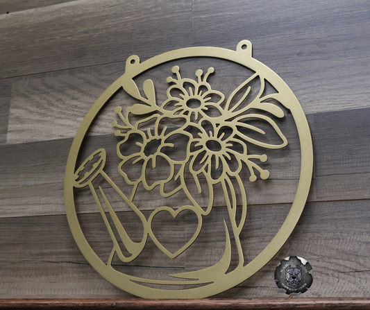 Watering Can Metal Garden Flag