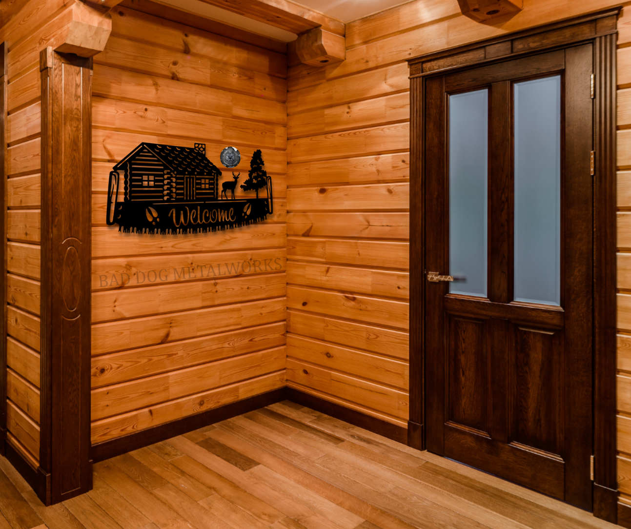 Deer Cabin Welcome Saw
