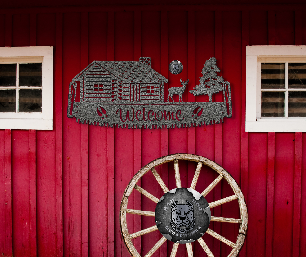 Deer Cabin Welcome Saw