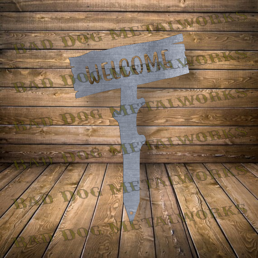 Welcome Wooden Stake - Dxf and Svg
