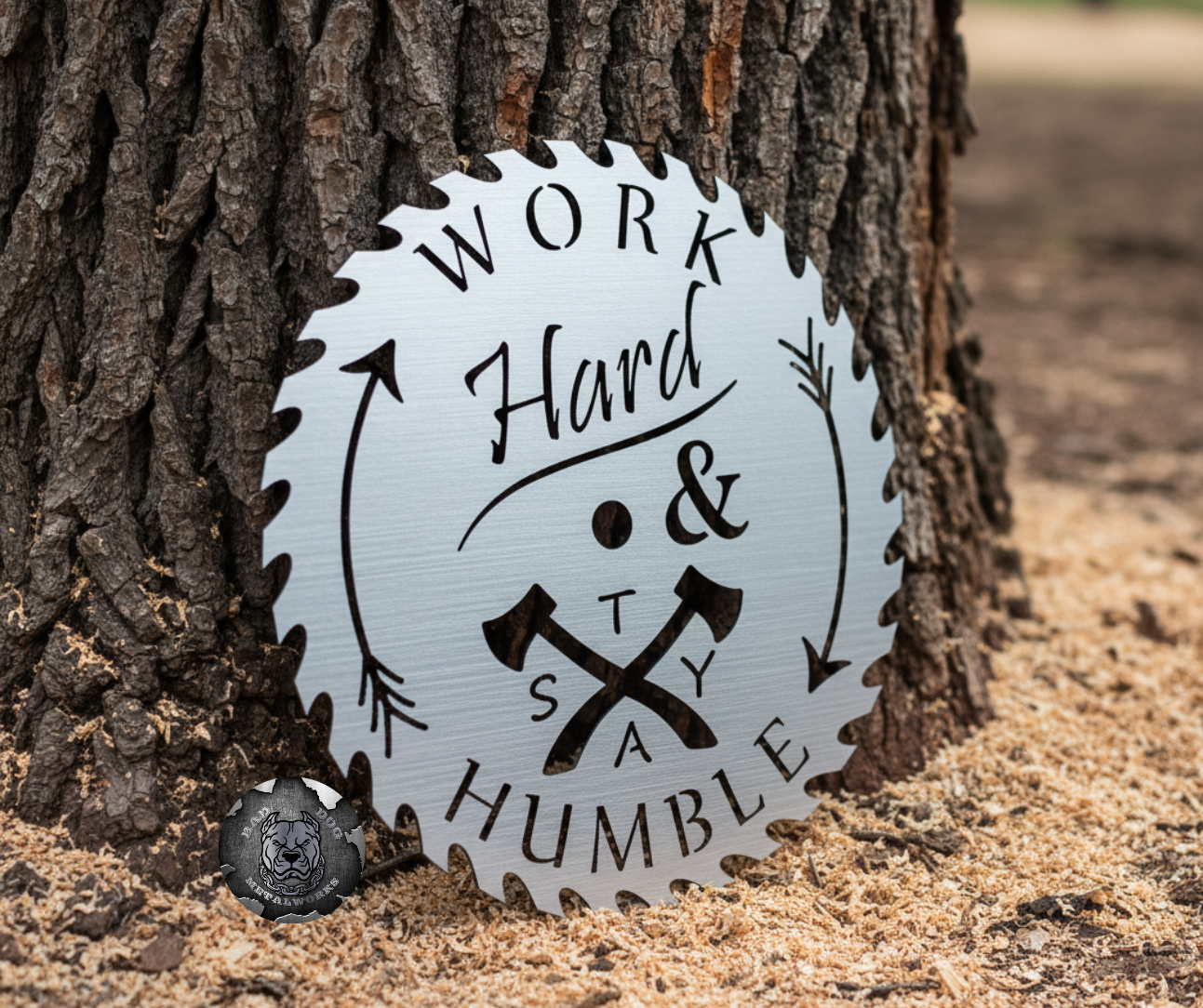Work Hard & Stay Humble Decorative Circular Saw