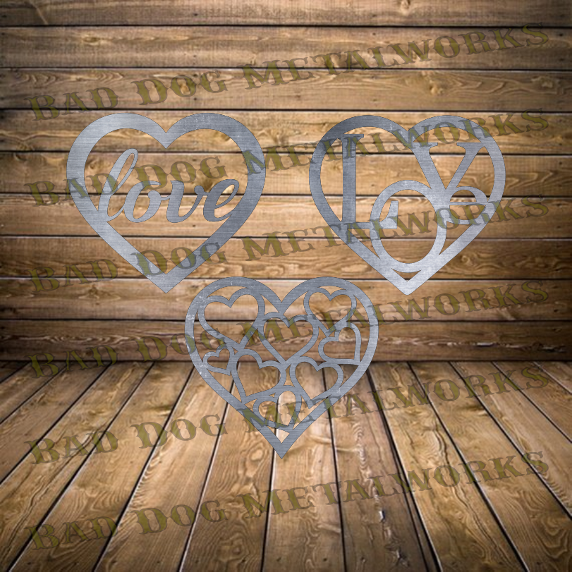 Heart Trio - Dxf and Svg