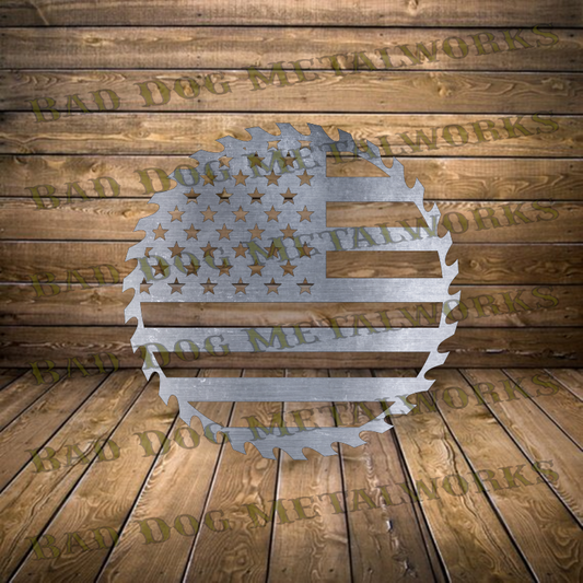 American Flag Saw Blade - Dxf and Svg