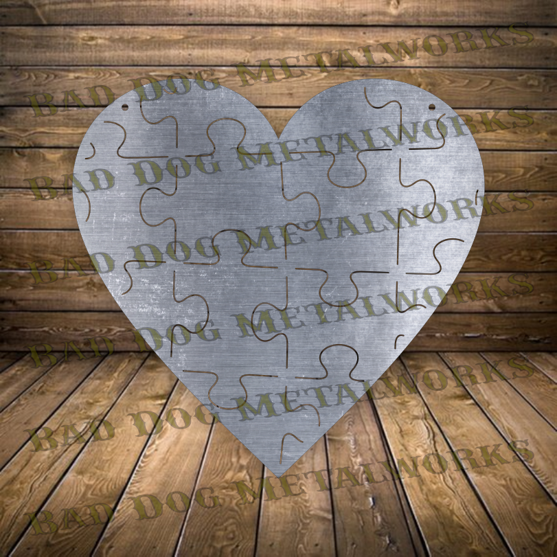 Autism Puzzle Heart - Dxf and Svg