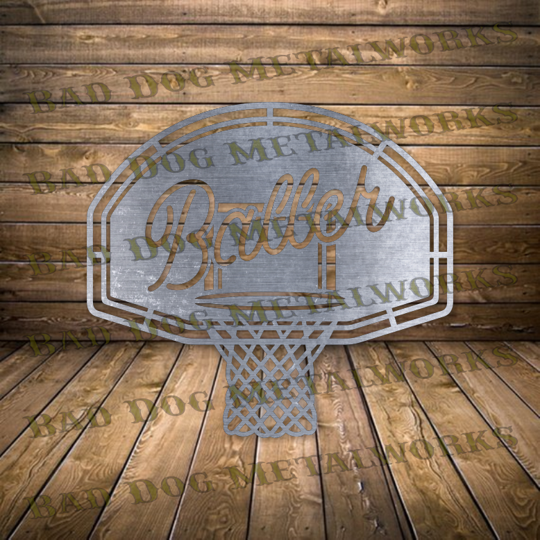 Baller Basketball Goal - Dxf and Svg