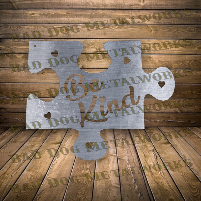 Be Kind Puzzle Piece - Dxf and Svg
