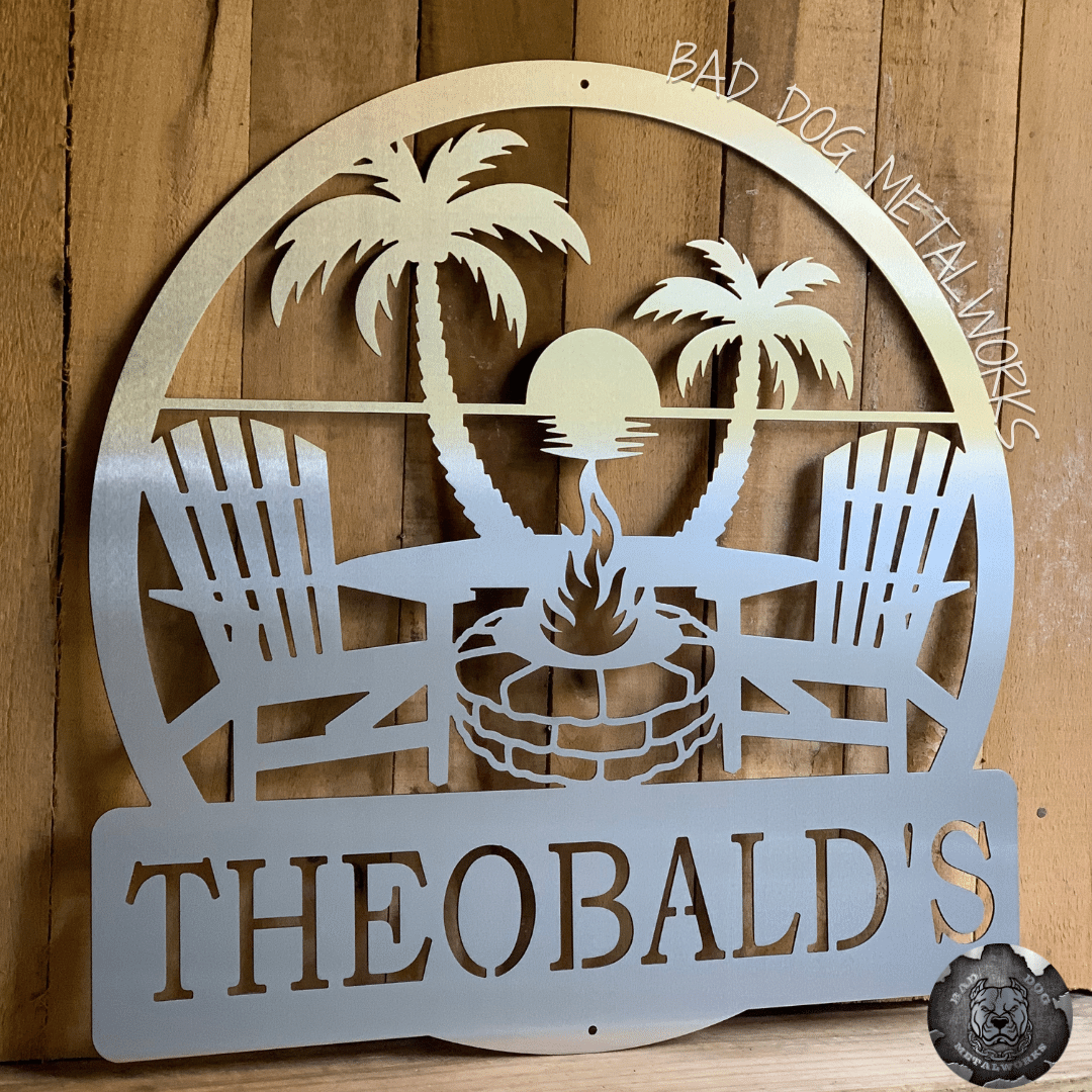 Beach Fire Pit Monogram