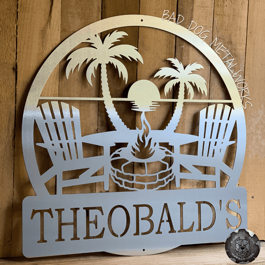 Beach Fire Pit Monogram