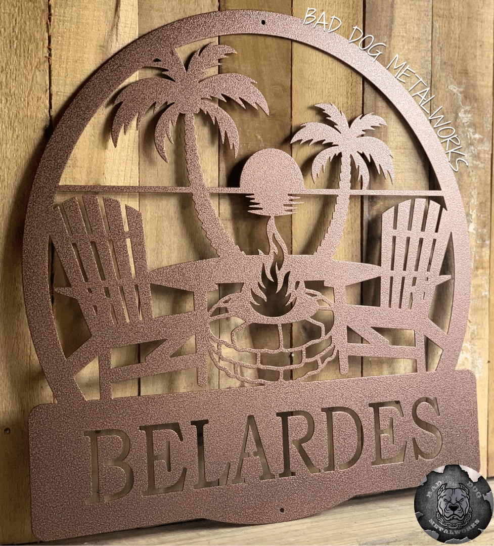 Beach Fire Pit Monogram