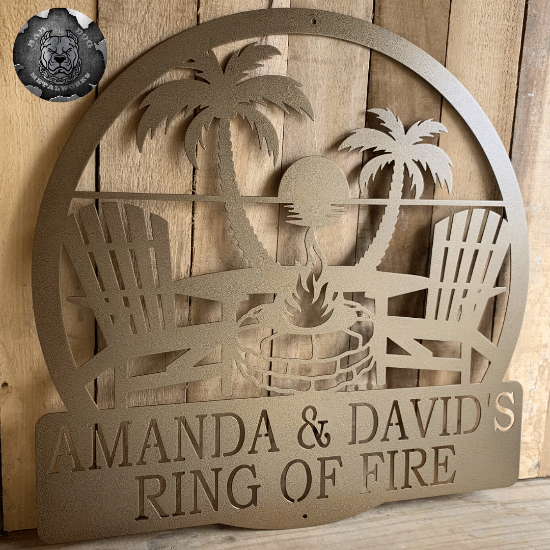 Beach Fire Pit Monogram