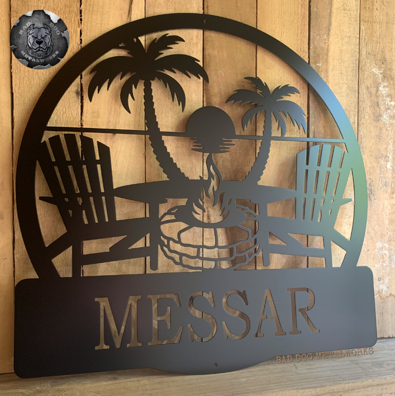 Beach Fire Pit Monogram