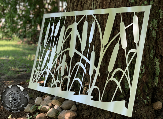 Cattail Privacy Panel Metal Art