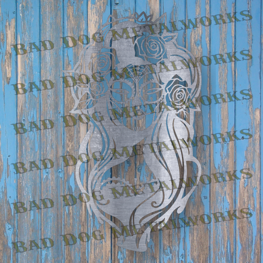 Day of the Dead Skeleton Girl - Dxf and Svg