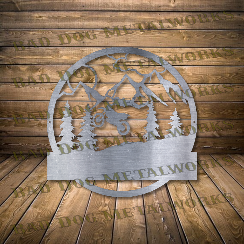 Dirt Bike Monogram - Dxf and Svg