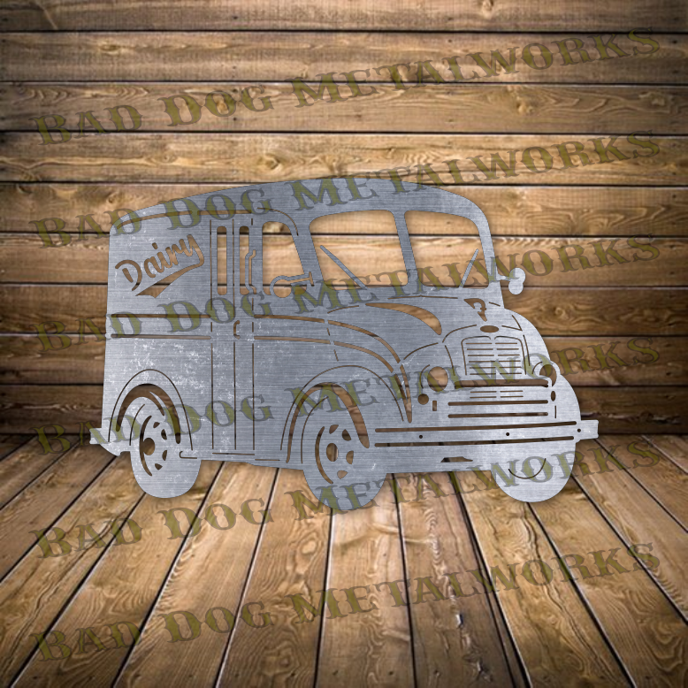 Vintage Milk Truck - Dxf and Svg