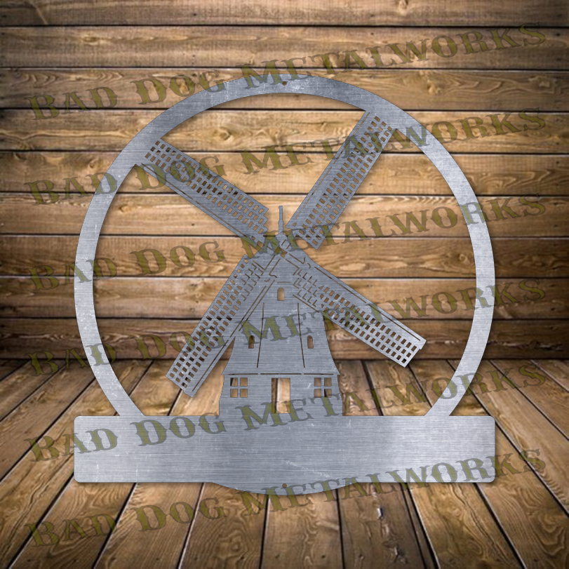 Dutch Windmill Monogram - Dxf and Svg
