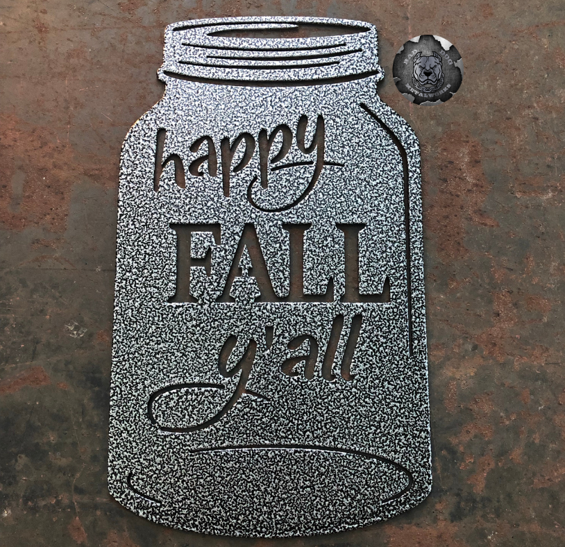 Happy Fall Y’all Mason Jar