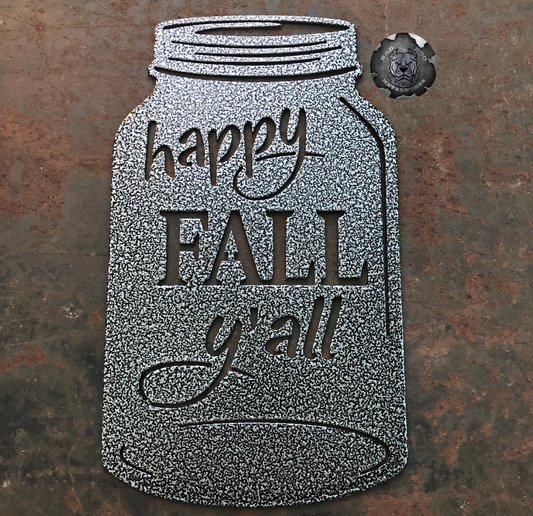 Happy Fall Y’all Mason Jar