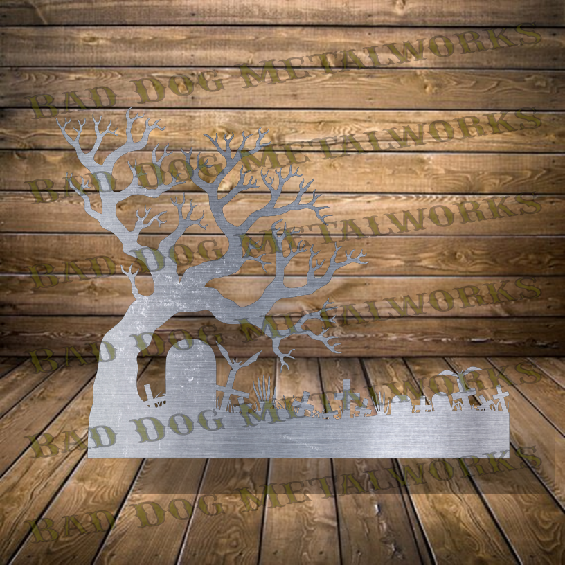 Halloween Graveyard Scene - Dxf and Svg