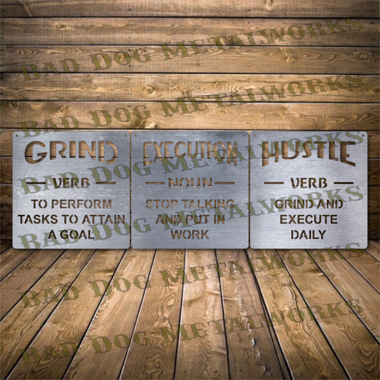 Grind, Execution, Hustle - Dxf and Svg