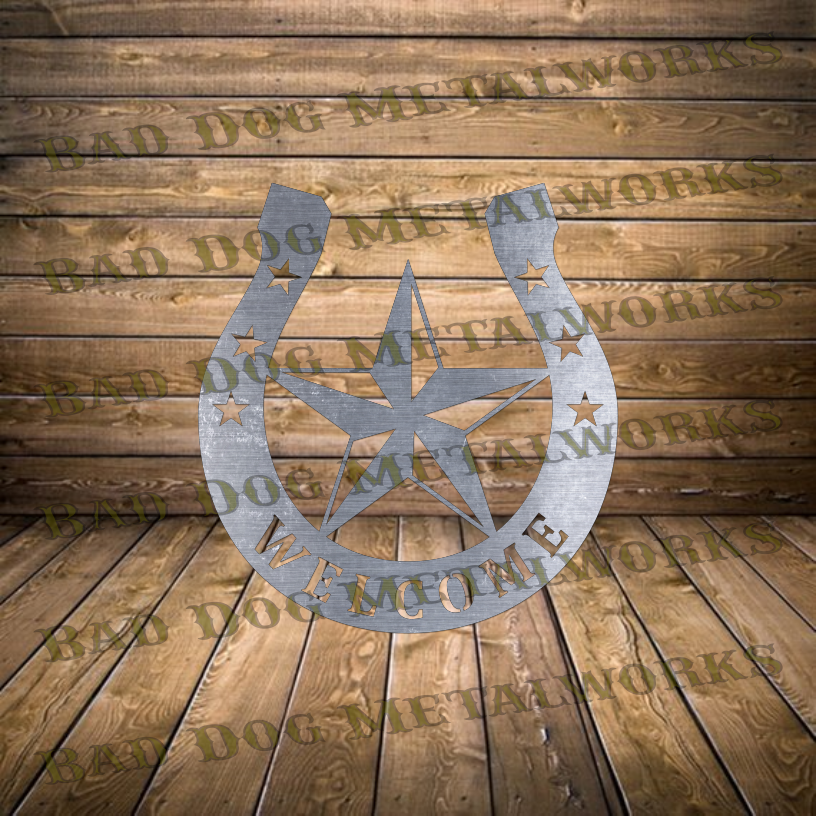 Welcome Horseshoe - Dxf and Svg