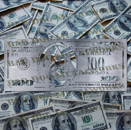 $100 Bill - Dxf and Svg