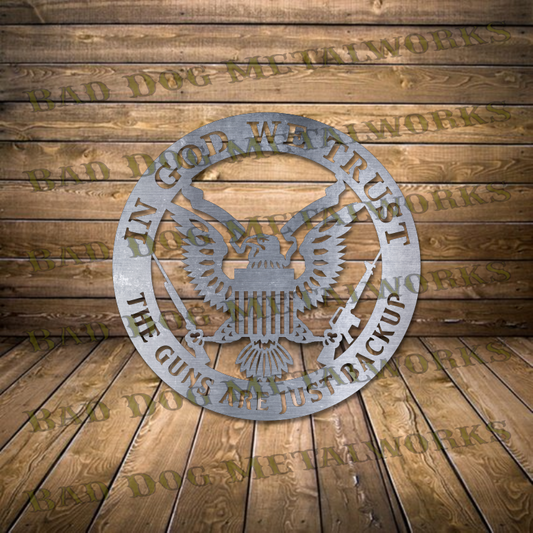 In God We Trust, The Guns Are Just Backup - Dxf and Svg