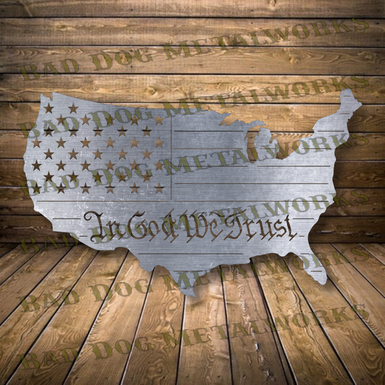 In God We Trust US Outline - Dxf and Svg
