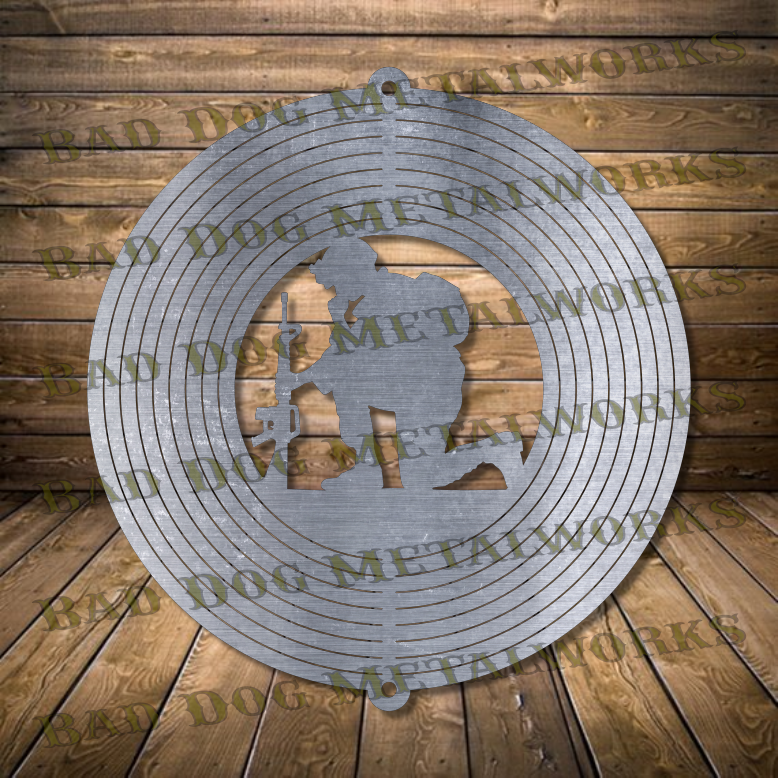 Kneeling Soldier Wind Spinner - Svg and Dxf
