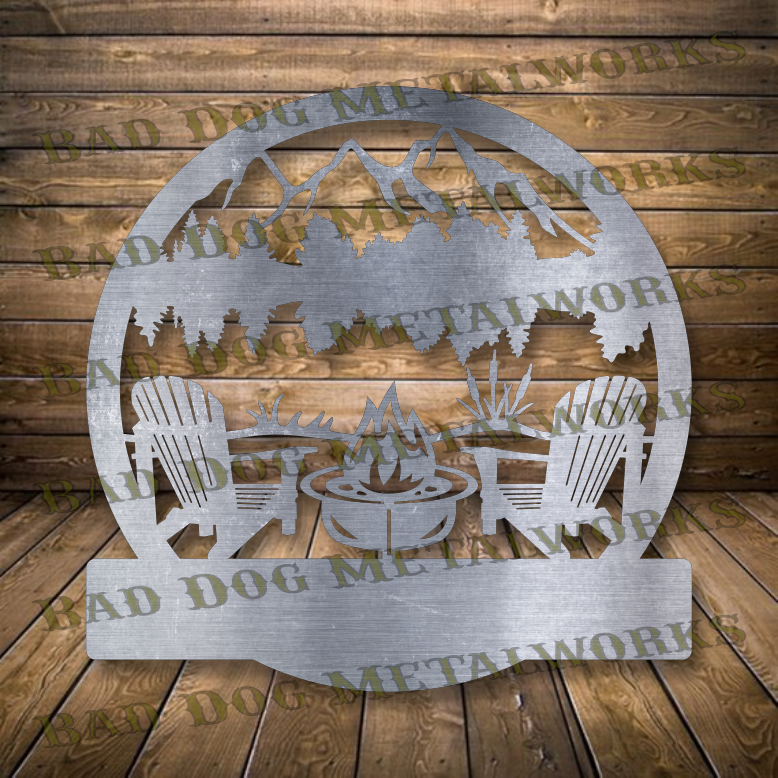 Lake Scene Monogram - Dxf and Svg