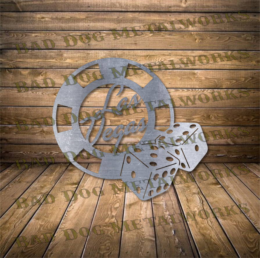 Las Vegas Poker Chip and Dice - Dxf and Svg