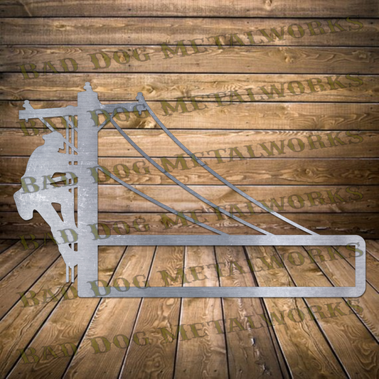 Climbing Lineman Monogram - Dxf and Svg