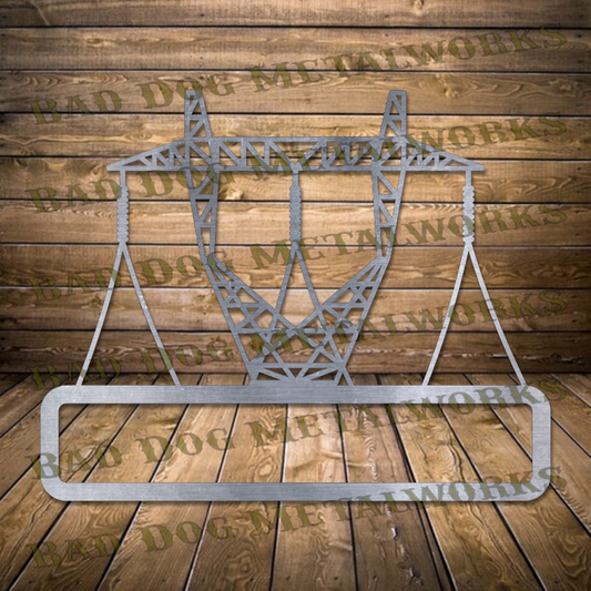 Lineman Transmission Tower Address Plaque - Dxf and Svg