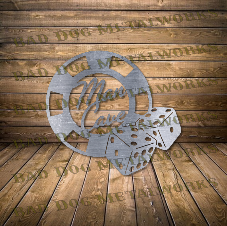 Man Cave Poker Chip and Dice - Dxf and Svg