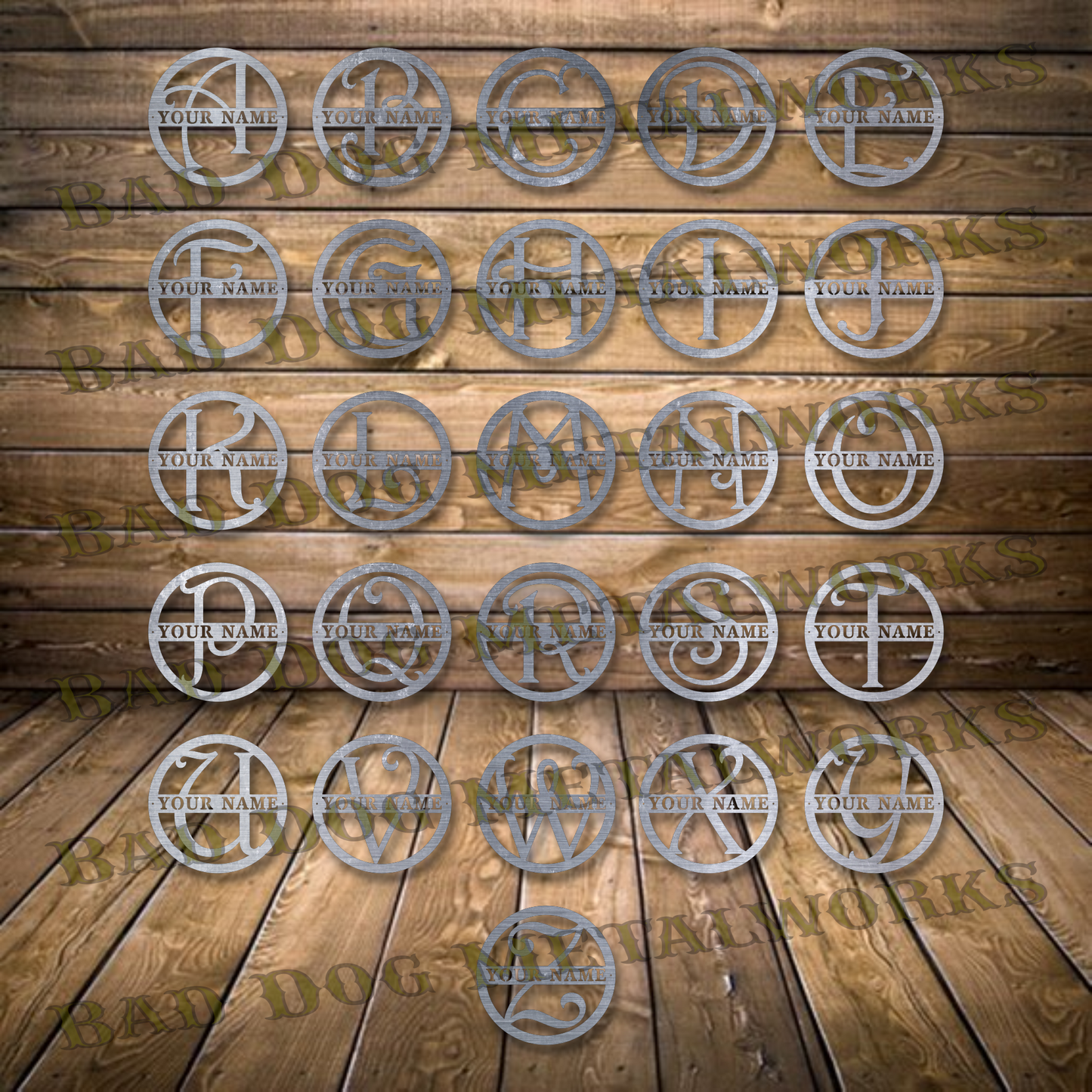 Round Monogram Set - Dxf and Svg