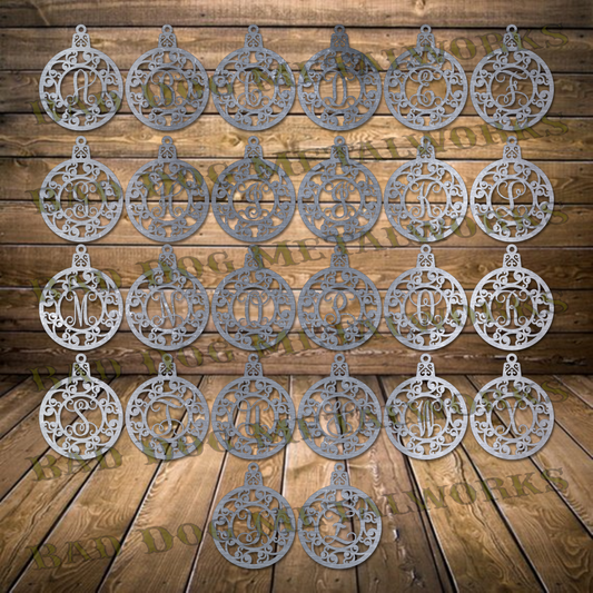 Christmas Ornament Monogram Set - Dxf and Svg