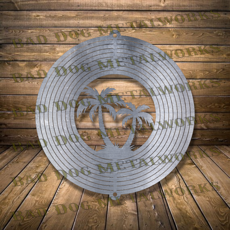 Palm Trees Wind Spinner - Svg and Dxf