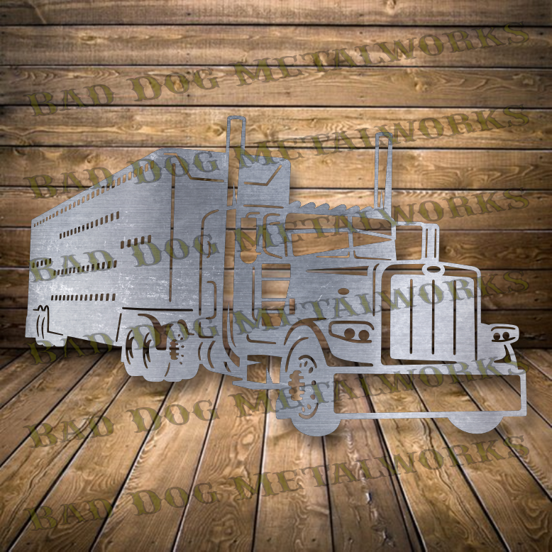 Bull Hauler Tractor Trailer Semi - Dxf and Svg
