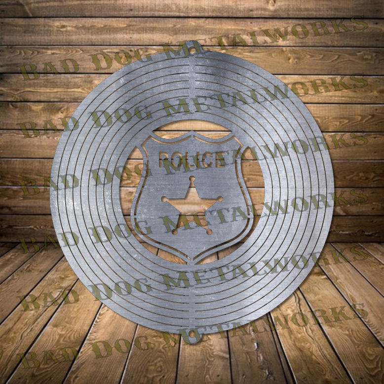 Police Badge Wind Spinner - Svg and Dxf