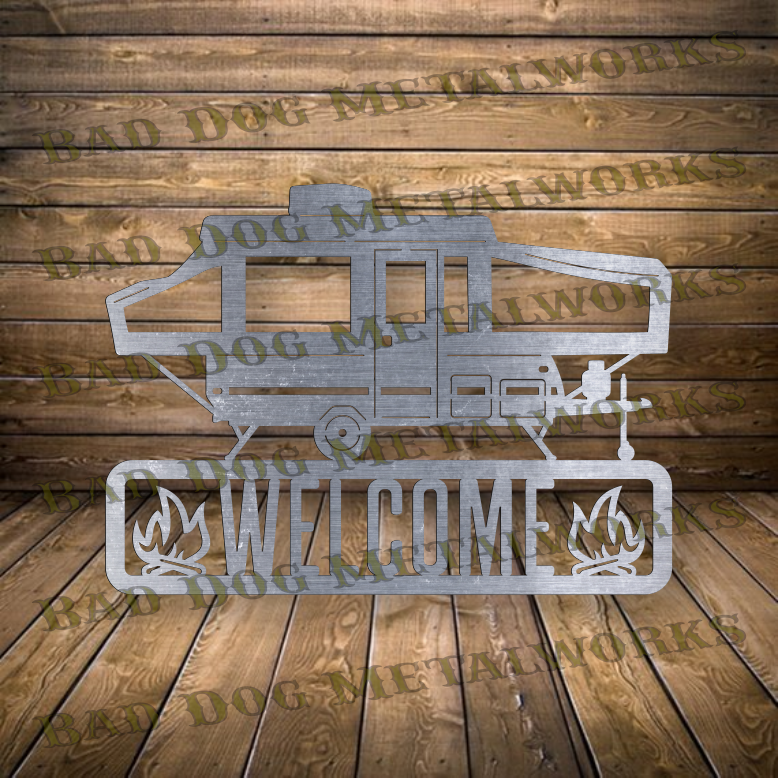 Pop Up Camper Welcome - Dxf and Svg