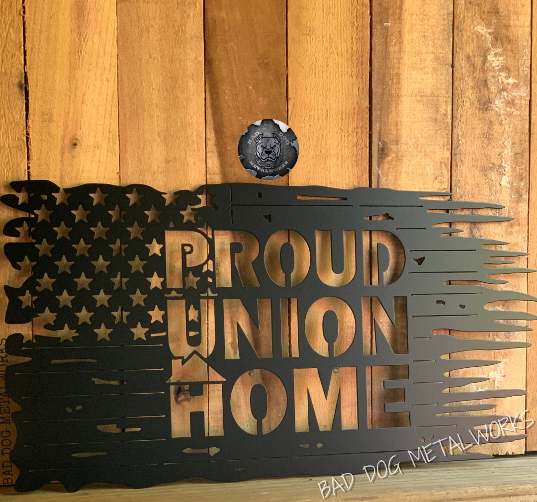 Proud Union Home Tattered Flag