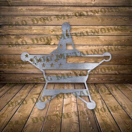 Sheriff Star Badge Flag - Dxf and Svg
