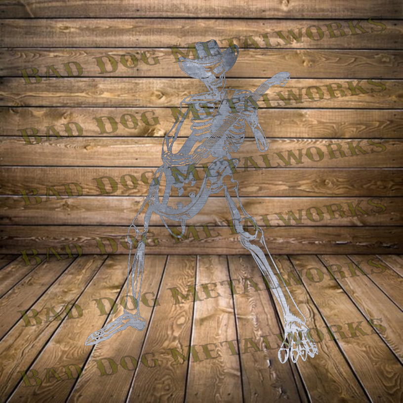 Cowboy Skeleton Guitarist - Dxf and Svg