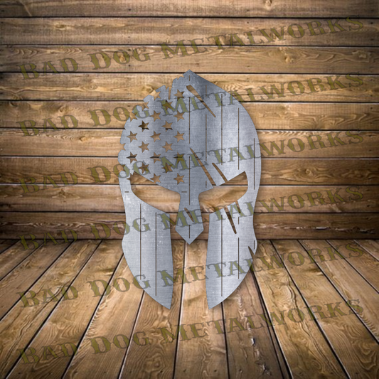 Patriotic Spartan Helmet - Dxf and Svg