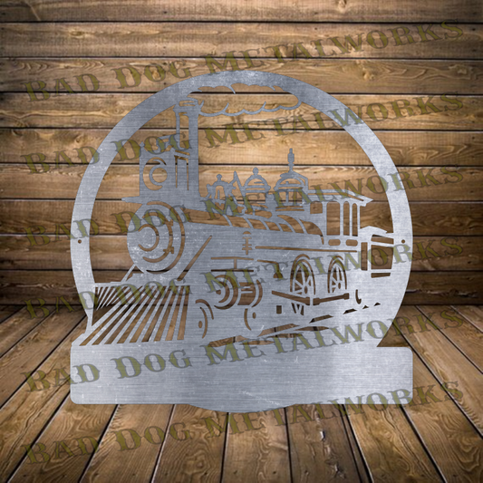 Steam Engine Train Monogram - Dxf and Svg