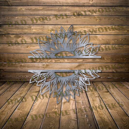 Sunflower Split Letter Monogram Frame - Dxf and Svg
