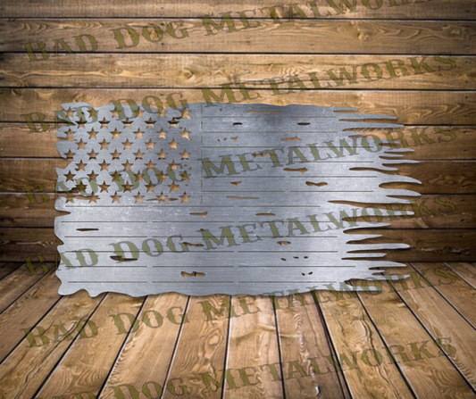 Bad Dog Metalworks Tattered Flag - Dxf and Svg