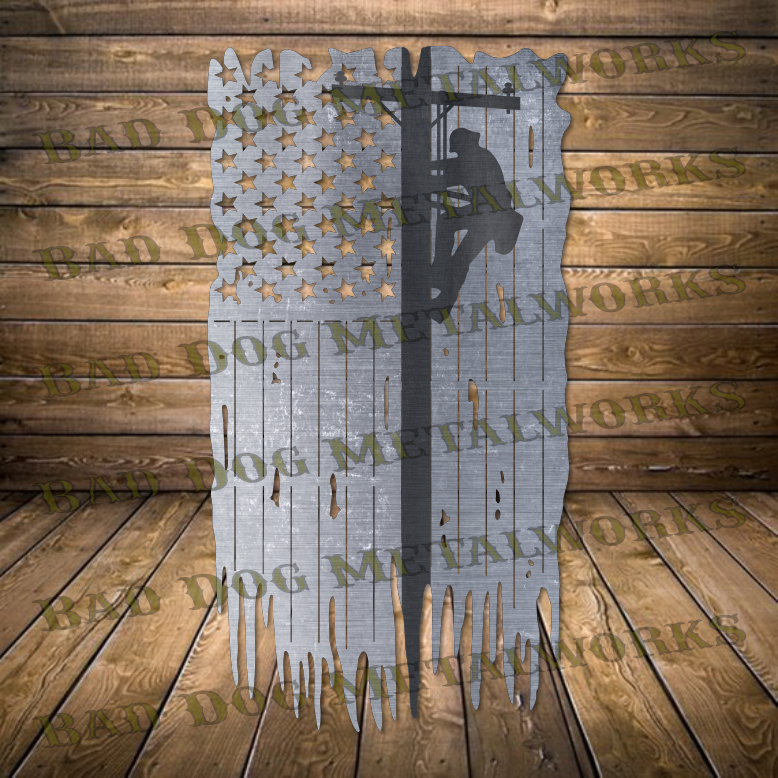 Tattered Lineman Flag - Dxf and Svg