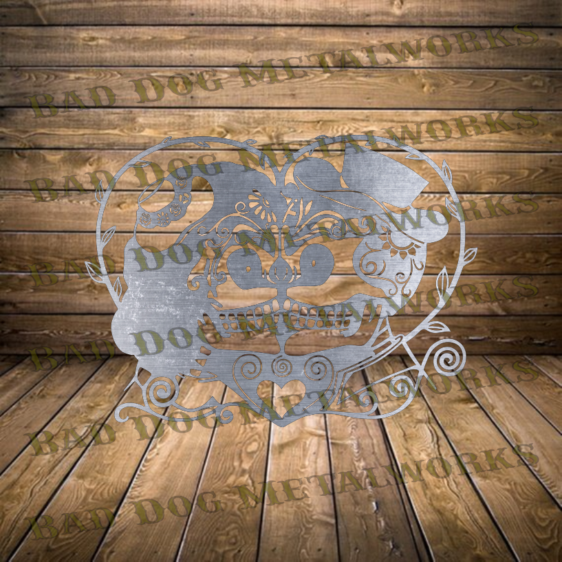 Til Death Kissing Skulls - Dxf and Svg