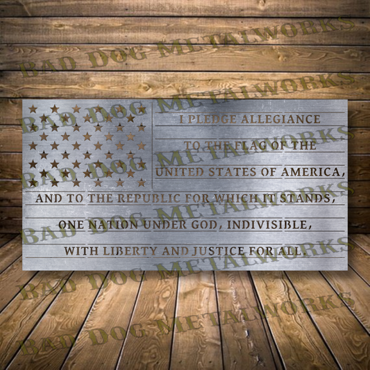Pledge of Allegiance Flag - Dxf and Svg